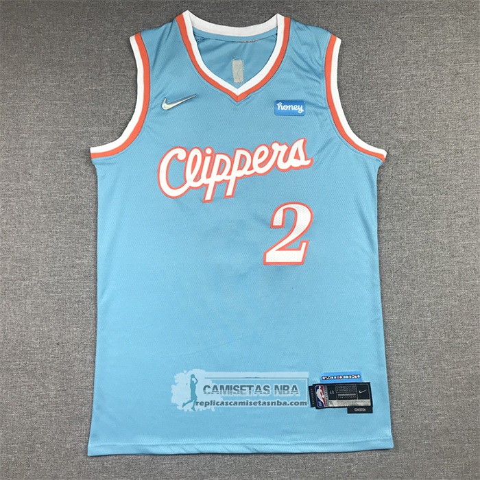 Camiseta Los Angeles Clippers Kawhi Leonard NO 2 Ciudad 2021-22 Azul